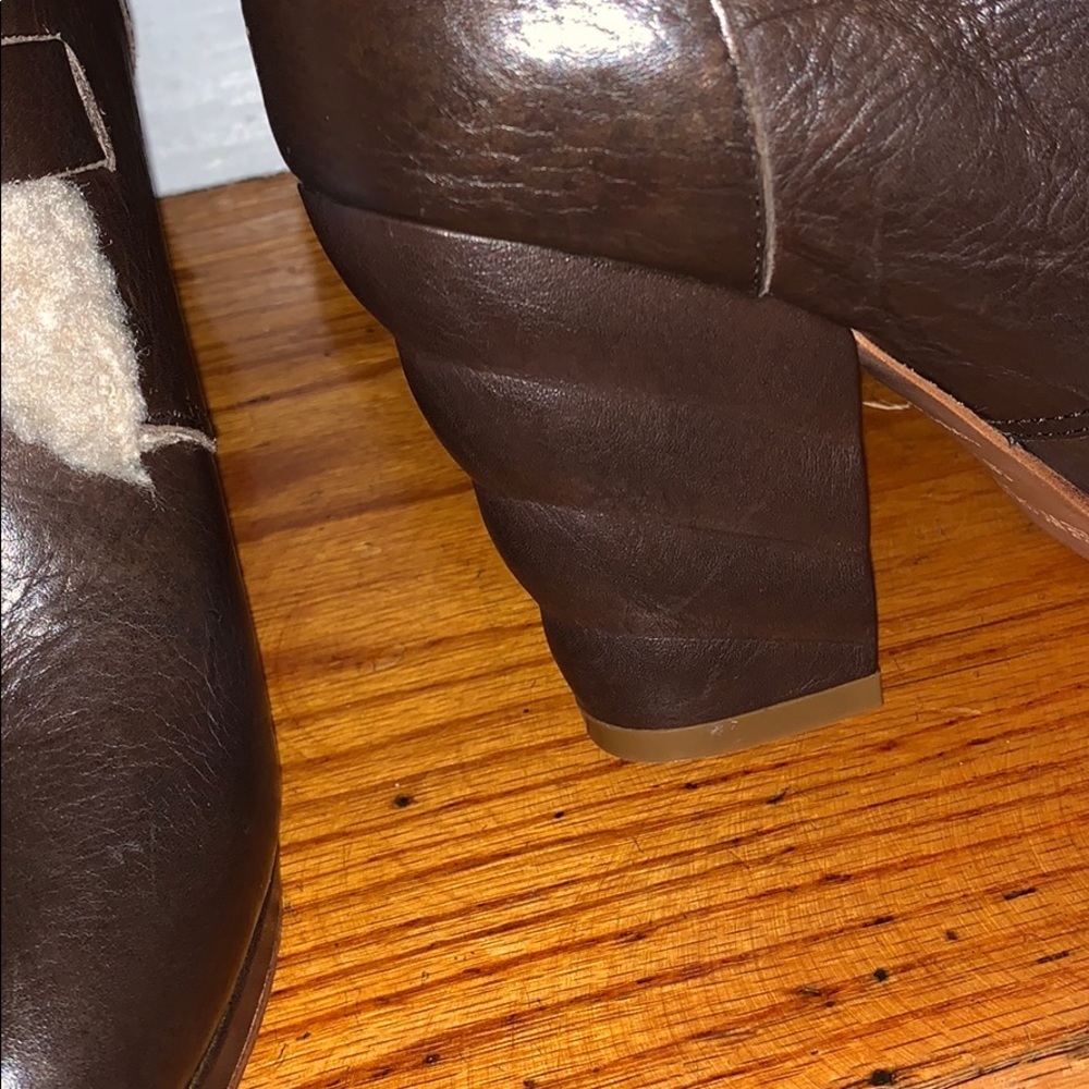 NEW See by Chloe brown bootie shearling trim - Picture 10 of 16